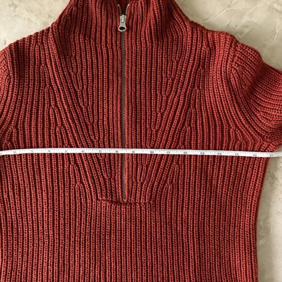 Veronica Beard Misty Half Zip Sweater in Rust Size XS - Picture 8 of 9
